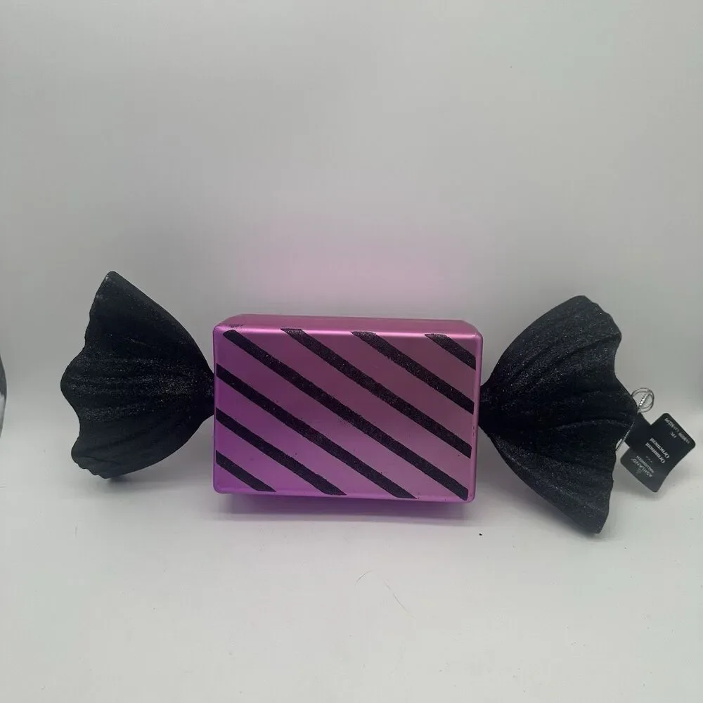 Ashland Halloween Giant Candy Ornament Pink Purple Black Glitter Striped
